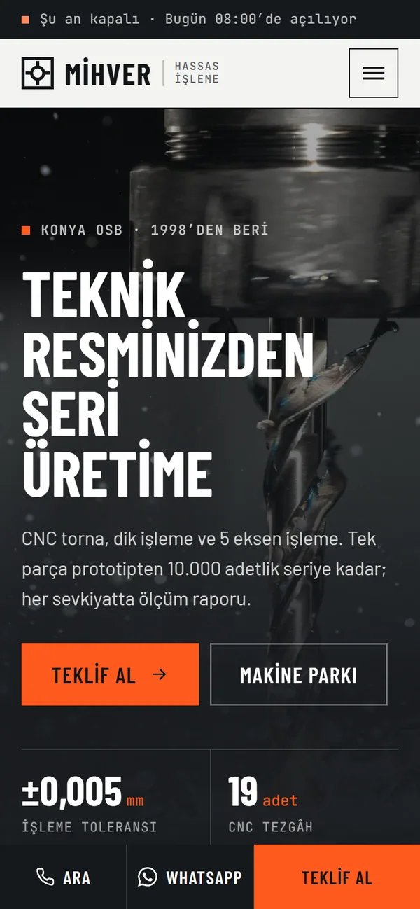 Forge temasının ana sayfası, telefonda