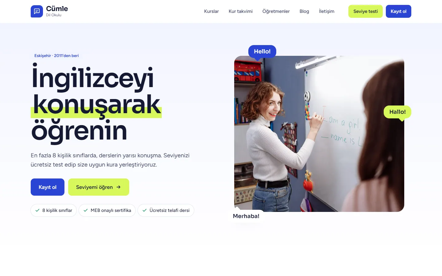 Sensei temasının ana sayfası